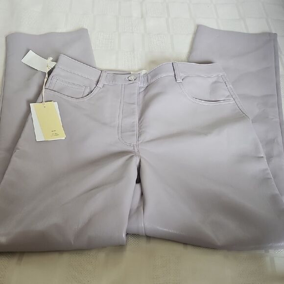 Wilfred Purple Straight Leg Faux Leather Pants - Picture 16 of 16